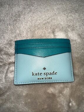 kate spade Two-Tone Teal and Light Blue Cardholder